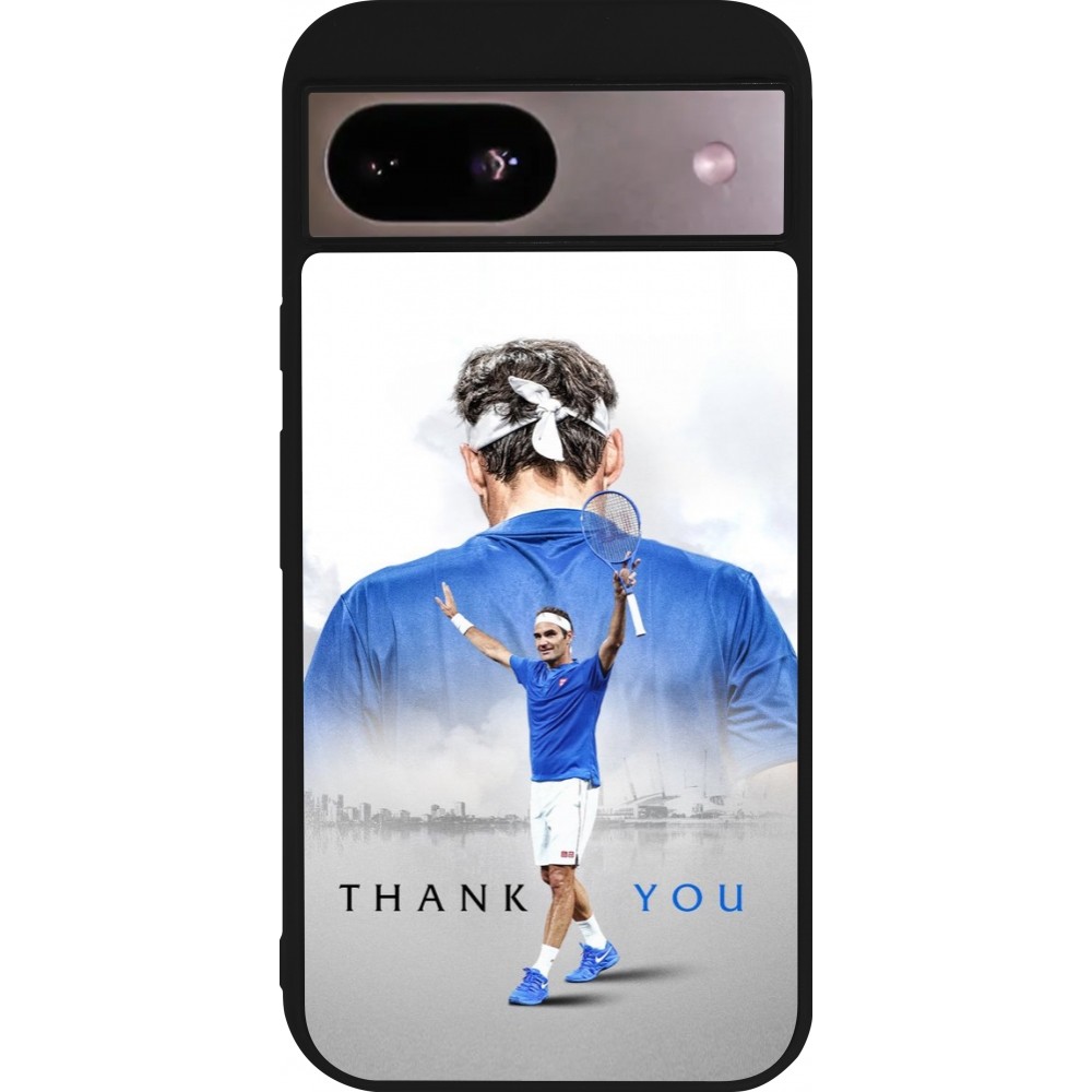 Coque Google Pixel 8a - Silicone rigide noir Thank you Roger