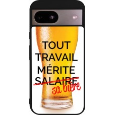 Coque Google Pixel 8a - Silicone rigide noir Tout travail mérite sa bière