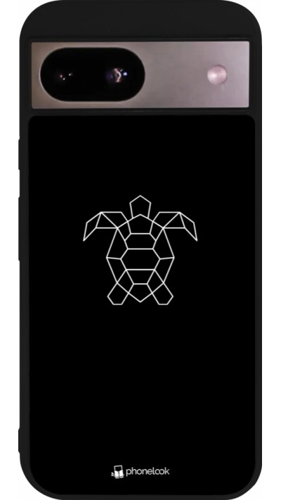 Coque Google Pixel 8a - Silicone rigide noir Turtles lines on black