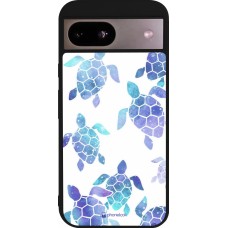 Coque Google Pixel 8a - Silicone rigide noir Turtles pattern watercolor