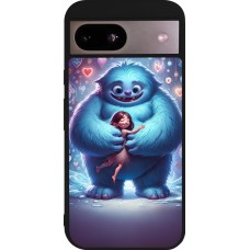 Coque Google Pixel 8a - Silicone rigide noir Valentine 2024 Fluffy Love