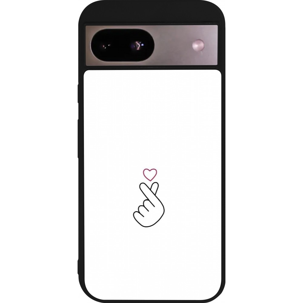 Coque Google Pixel 8a - Silicone rigide noir Valentine 2024 heat by Millennials