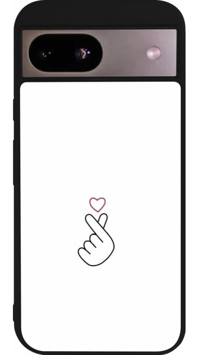 Coque Google Pixel 8a - Silicone rigide noir Valentine 2024 heat by Millennials