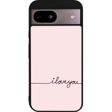 Coque Google Pixel 8a - Silicone rigide noir Valentine 2023 i love you writing