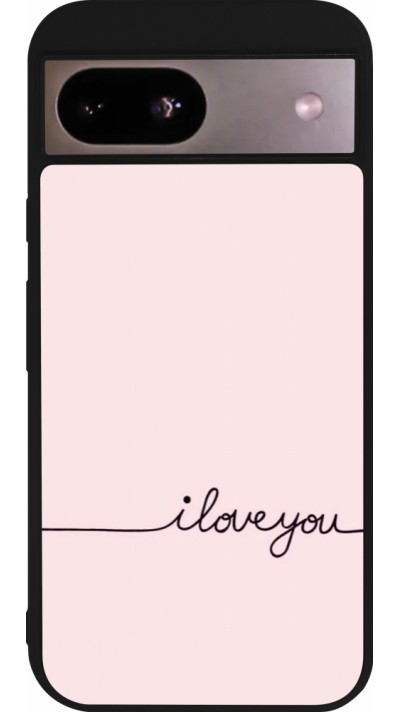 Coque Google Pixel 8a - Silicone rigide noir Valentine 2023 i love you writing