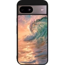 Coque Google Pixel 8a - Silicone rigide noir Wave Sunset