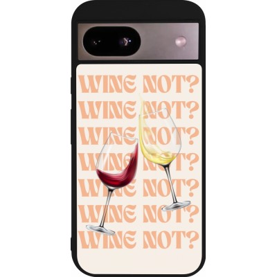 Coque Google Pixel 8a - Silicone rigide noir Wine not