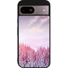 Coque Google Pixel 8a - Silicone rigide noir Winter 22 Pink Forest