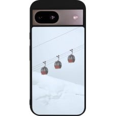 Coque Google Pixel 8a - Silicone rigide noir Winter 22 ski lift