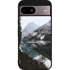 Coque Google Pixel 8a - Silicone rigide noir Winter 22 snowy mountain and lake