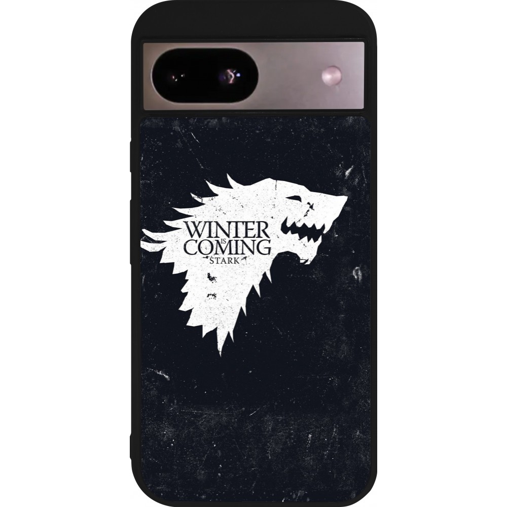 Coque Google Pixel 8a - Silicone rigide noir Winter is coming Stark