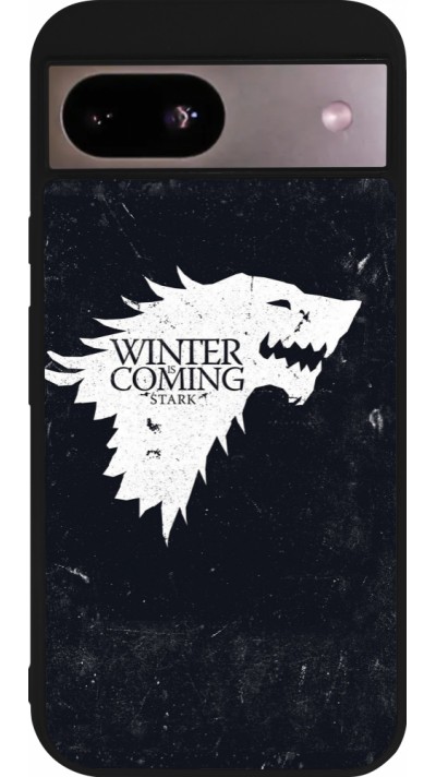 Coque Google Pixel 8a - Silicone rigide noir Winter is coming Stark