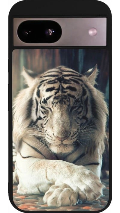 Coque Google Pixel 8a - Silicone rigide noir Zen Tiger