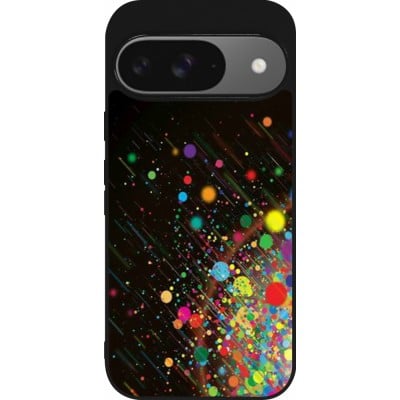 Coque Google Pixel 9 / Pixel 9 Pro - Silicone rigide noir Abstract Bubble Lines