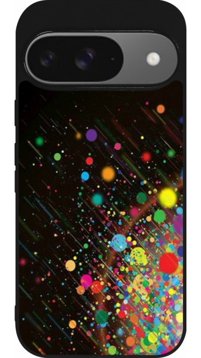 Coque Google Pixel 9 / Pixel 9 Pro - Silicone rigide noir Abstract Bubble Lines