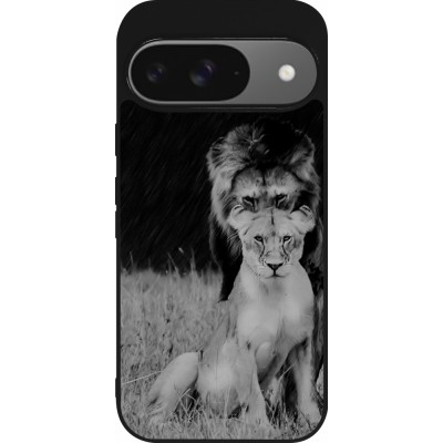 Coque Google Pixel 9 / Pixel 9 Pro - Silicone rigide noir Angry lions