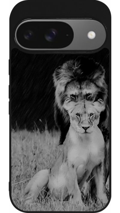 Coque Google Pixel 9 / Pixel 9 Pro - Silicone rigide noir Angry lions