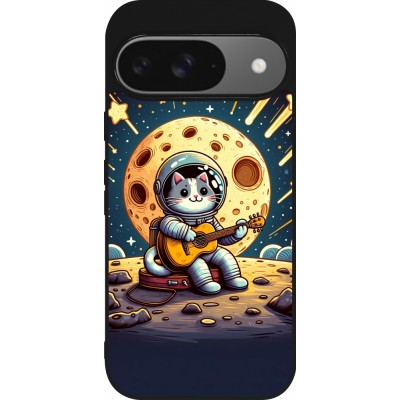 Coque Google Pixel 9 / Pixel 9 Pro - Silicone rigide noir AstroCat RockLune