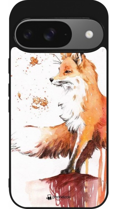 Coque Google Pixel 9 / Pixel 9 Pro - Silicone rigide noir Autumn 21 Fox