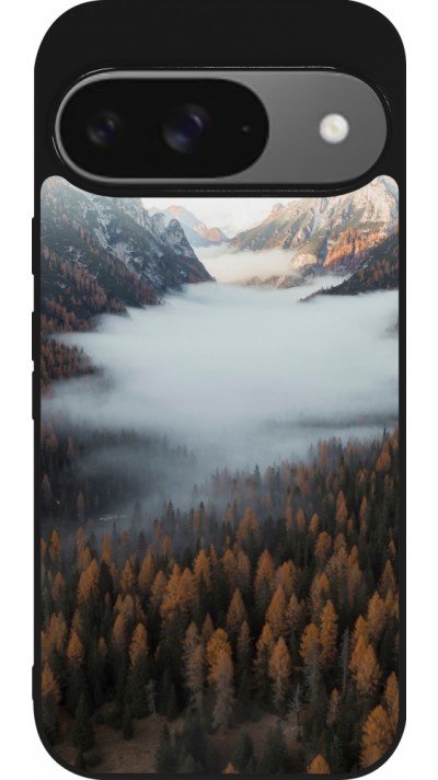 Coque Google Pixel 9 / Pixel 9 Pro - Silicone rigide noir Autumn 22 forest lanscape