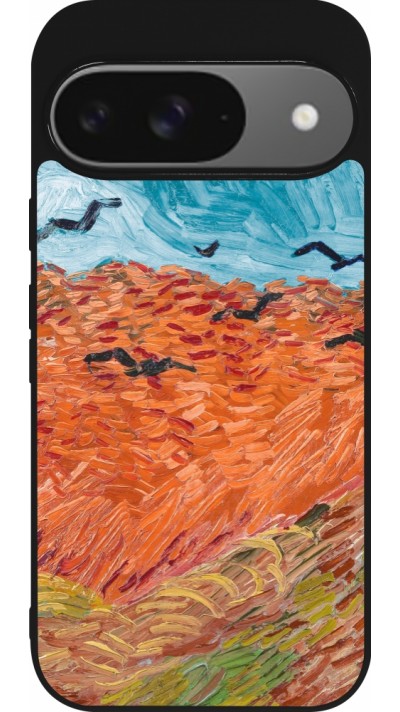 Coque Google Pixel 9 / Pixel 9 Pro - Silicone rigide noir Autumn 22 Van Gogh style