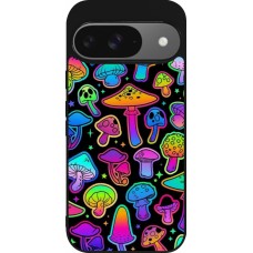 Coque Google Pixel 9 / Pixel 9 Pro - Silicone rigide noir Autumn 2024 magic mushrooms