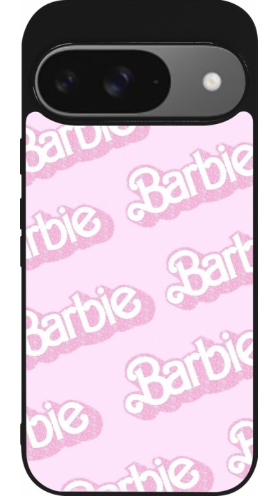 Coque Google Pixel 9 / Pixel 9 Pro - Silicone rigide noir Barbie light pink pattern