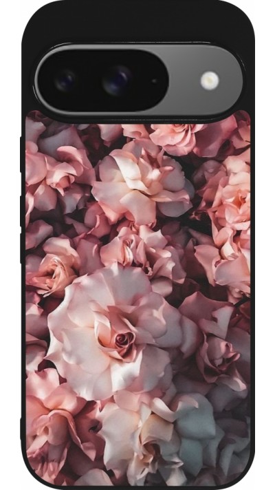 Coque Google Pixel 9 / Pixel 9 Pro - Silicone rigide noir Beautiful Roses