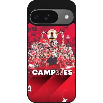 Coque Google Pixel 9 / Pixel 9 Pro - Silicone rigide noir Benfica Campeoes 2023