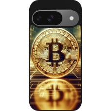 Coque Google Pixel 9 / Pixel 9 Pro - Silicone rigide noir Bitcoin Standing