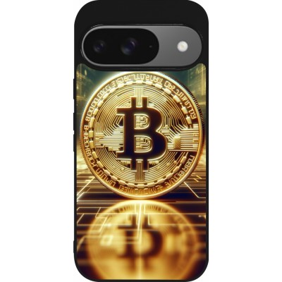 Coque Google Pixel 9 / Pixel 9 Pro - Silicone rigide noir Bitcoin Standing