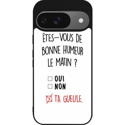 Coque Google Pixel 9 / Pixel 9 Pro - Silicone rigide noir Bonne humeur matin