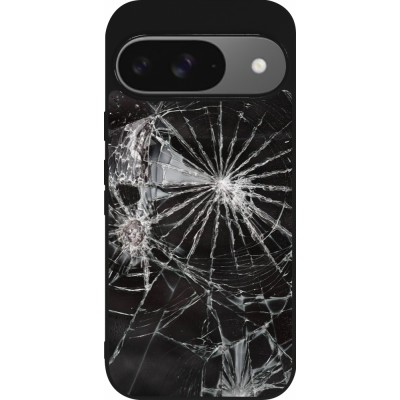 Coque Google Pixel 9 / Pixel 9 Pro - Silicone rigide noir Broken Screen