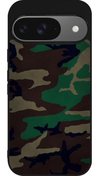 Coque Google Pixel 9 / Pixel 9 Pro - Silicone rigide noir Camouflage 3