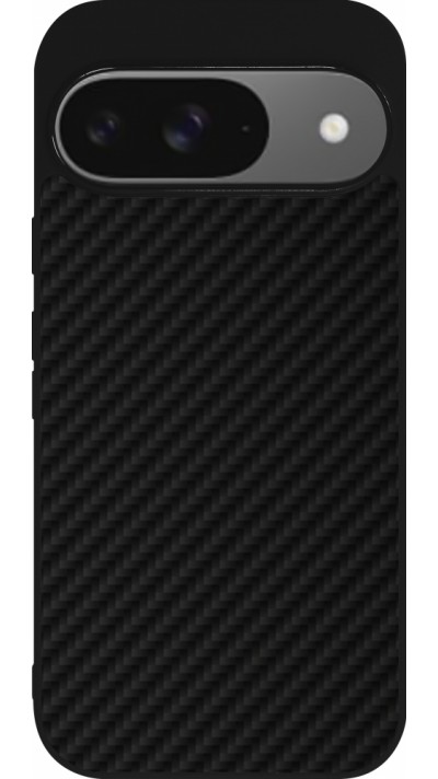 Coque Google Pixel 9 / Pixel 9 Pro - Silicone rigide noir Carbon Basic