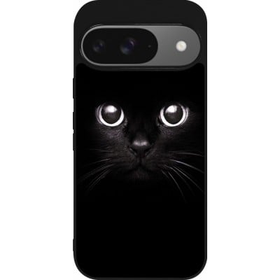 Coque Google Pixel 9 / Pixel 9 Pro - Silicone rigide noir Cat eyes