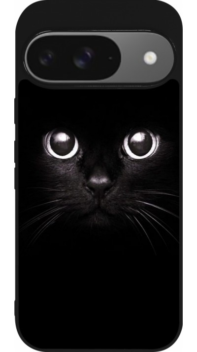 Coque Google Pixel 9 / Pixel 9 Pro - Silicone rigide noir Cat eyes