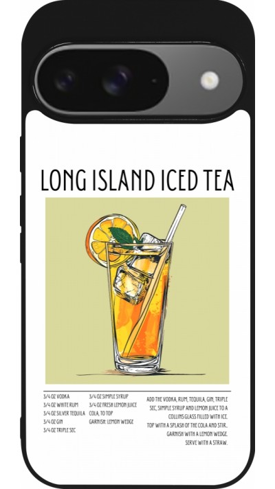 Coque Google Pixel 9 / Pixel 9 Pro - Silicone rigide noir Cocktail recette Long Island Ice Tea