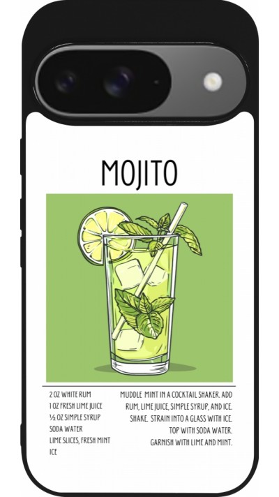 Coque Google Pixel 9 / Pixel 9 Pro - Silicone rigide noir Cocktail recette Mojito