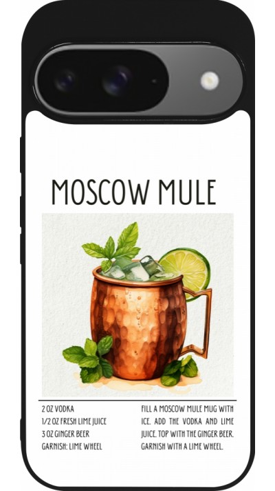 Coque Google Pixel 9 / Pixel 9 Pro - Silicone rigide noir Cocktail recette Moscow Mule