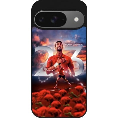 Coque Google Pixel 9 / Pixel 9 Pro - Silicone rigide noir Djokovic 23 Grand Slam