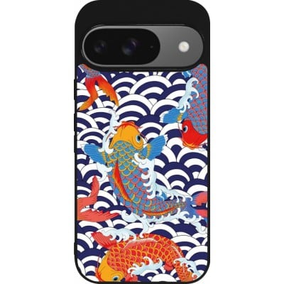 Coque Google Pixel 9 / Pixel 9 Pro - Silicone rigide noir Easter 2023 japanese fish