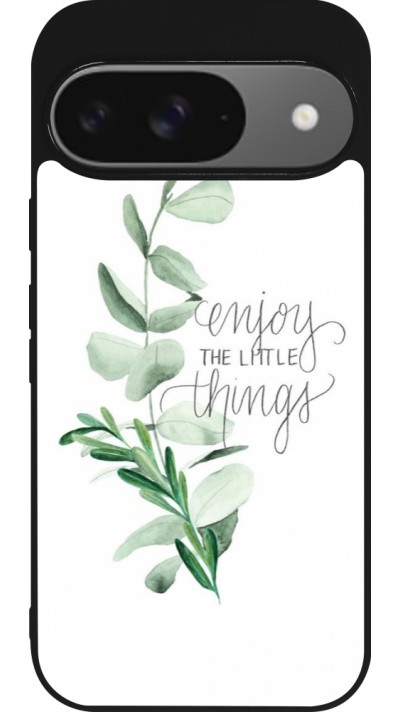 Coque Google Pixel 9 / Pixel 9 Pro - Silicone rigide noir Enjoy the little things