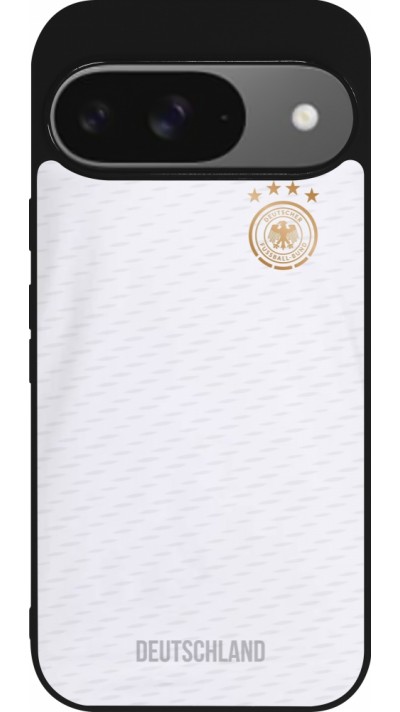 Coque Google Pixel 9 / Pixel 9 Pro - Silicone rigide noir Maillot de football Allemagne 2022 personnalisable