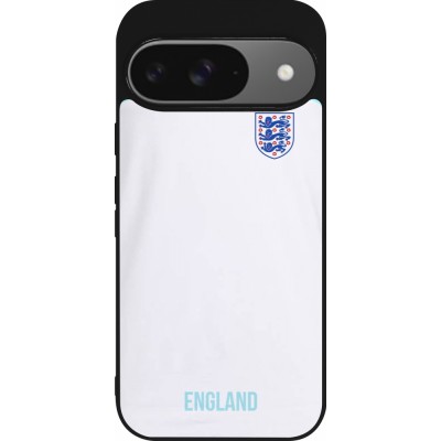 Coque Google Pixel 9 / Pixel 9 Pro - Silicone rigide noir Maillot de football Angleterre 2022 personnalisable