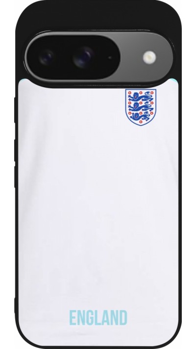 Coque Google Pixel 9 / Pixel 9 Pro - Silicone rigide noir Maillot de football Angleterre 2022 personnalisable