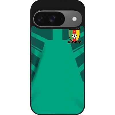 Coque Google Pixel 9 / Pixel 9 Pro - Silicone rigide noir Maillot de football Cameroun 2022 personnalisable