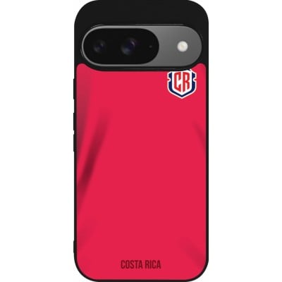 Coque Google Pixel 9 / Pixel 9 Pro - Silicone rigide noir Maillot de football Costa Rica 2022 personnalisable