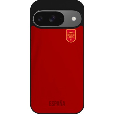 Coque Google Pixel 9 / Pixel 9 Pro - Silicone rigide noir Maillot de football Espagne 2022 personnalisable