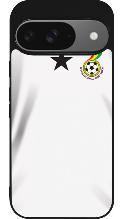 Coque Google Pixel 9 / Pixel 9 Pro - Silicone rigide noir Maillot de football Ghana 2022 personnalisable